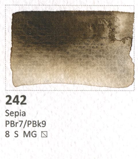 Akvarelterning AQUARIUS Roman Szmal kunstnerisk vandmaling Sepia 242