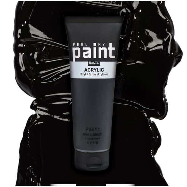 Akrylmaling 120ml professionel kunstnerisk FeelMyPaint 2 Mars Black
