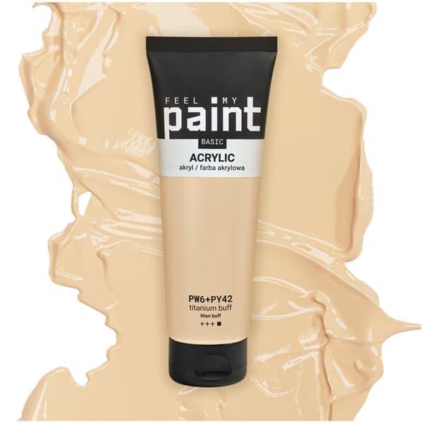 Akrylmaling 120ml professionel kunstnerisk FeelMyPaint 13 Titanium Buff
