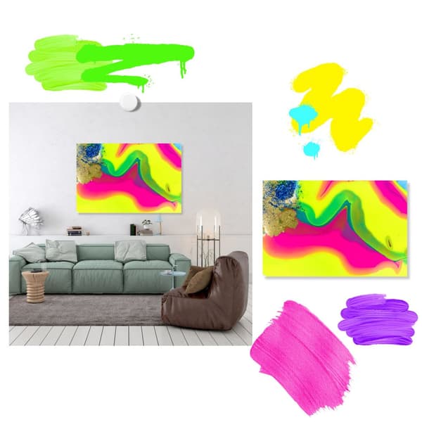 Sæt med 8 neon akryl maling NEON UV glødende AUREUO 8x21ml