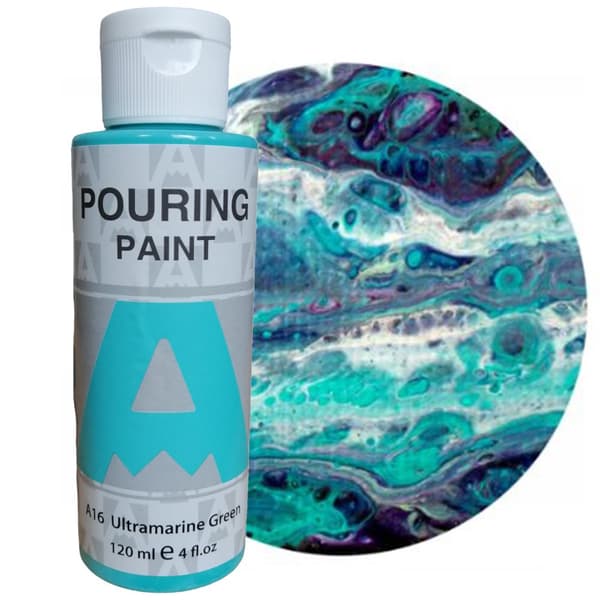 Akryl hældemaling AUREUO hælde A16 GRØN ULTRAMARINE 120ml