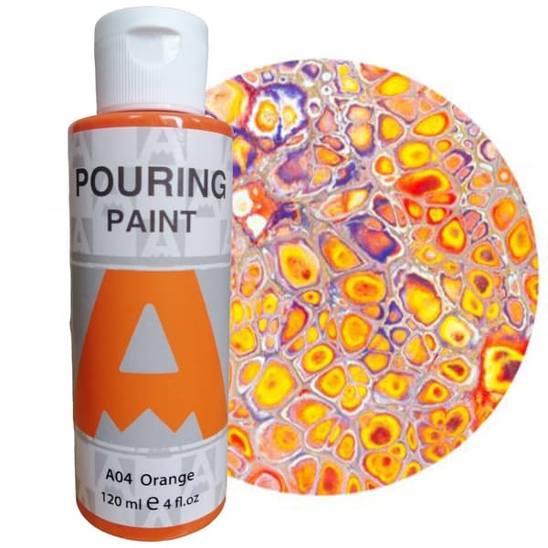 Akrylmaling til hældning AUREUO hældning A04 ORANGE 120ml