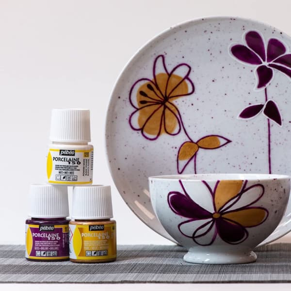 Sæt med maling til porcelæn, glas, til brænding, PEBEO 12x20ml, dekorativt