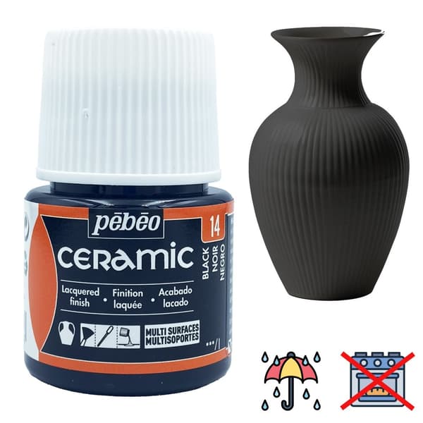 Keramisk maling KOLDE dekorativ resistent PEBEO 14 SORT 45ml