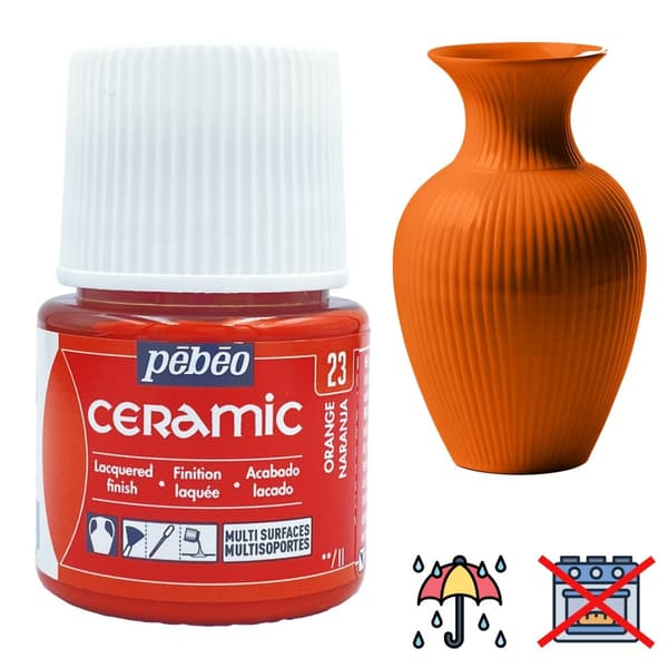 Keramisk färg KALL dekorativ beständig PEBEO 23 ORANGE 45ml