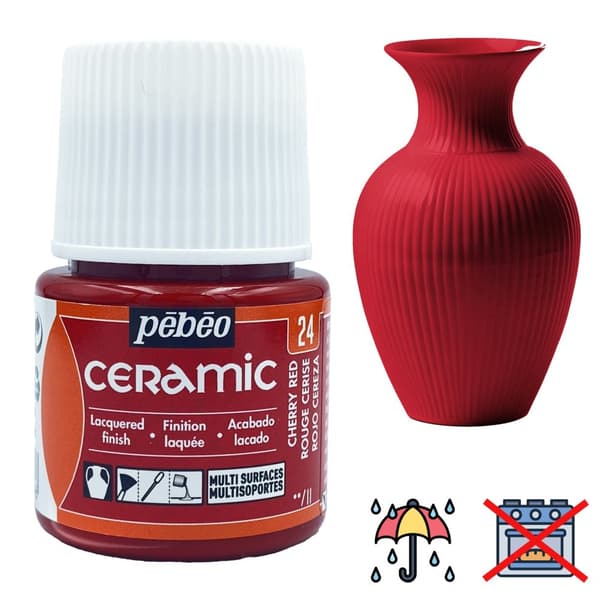 Keramisk maling KOLDE dekorative PEBEO 24 KIRSEBÆRRØD 45ml