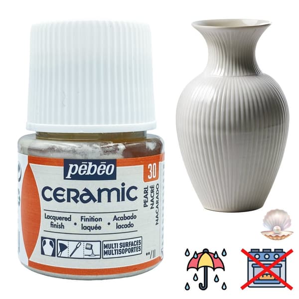 Keramisk maling KOLDE dekorative resistent PEBEO 30 PERLE 45ml