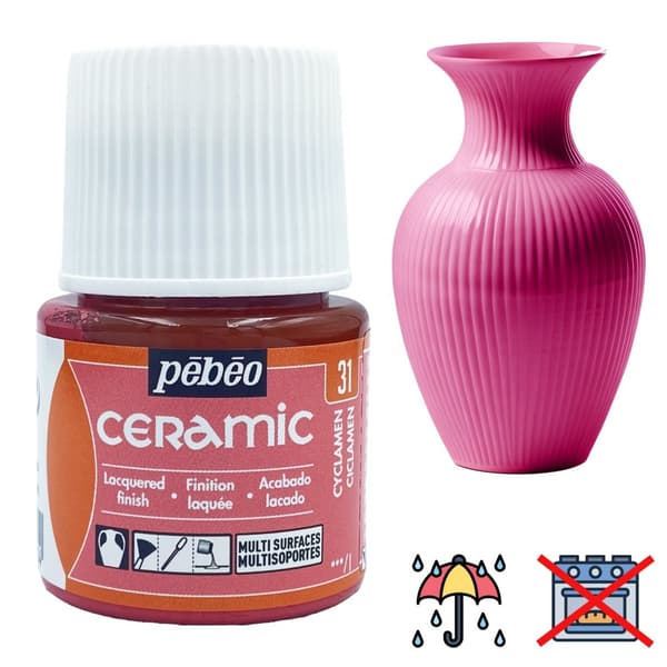 Keramisk maling KOLDE dekorative modstandsdygtig PEBEO 31 CYCLAMEN 45ml