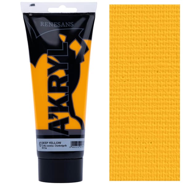 AKRYLMALING A'KRYL kunstnerisk gul Renesans 200ml 6 MØRKEGUL