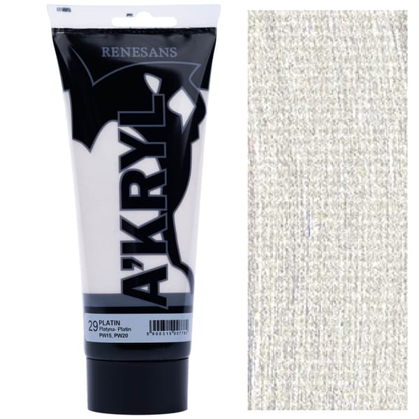 AKRYLMALING A'KRYL kunstnerisk metallisk Renesans 200ml 29 PLATINUM