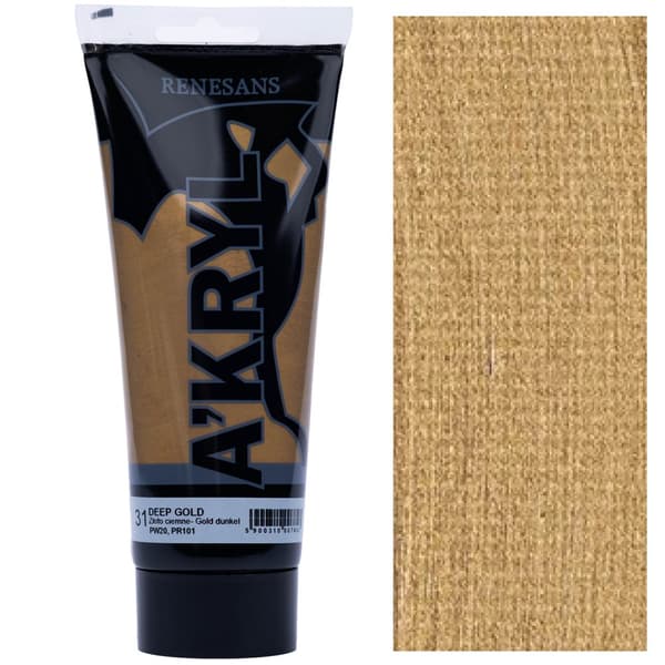 AKRYLMALING A'KRYL kunstnerisk metallisk Renesans 200ml 31 MØRK GULD