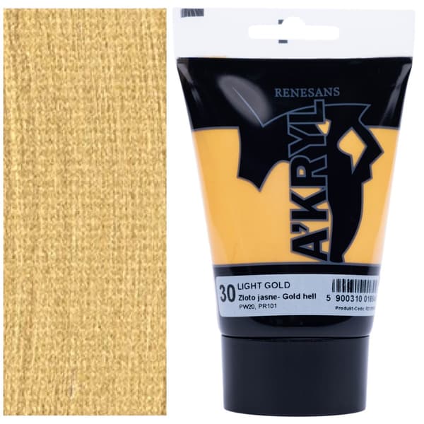 AKRYLMALING A'KRYL kunstnerisk metallisk Renesans 100ml 30 LYS GULD