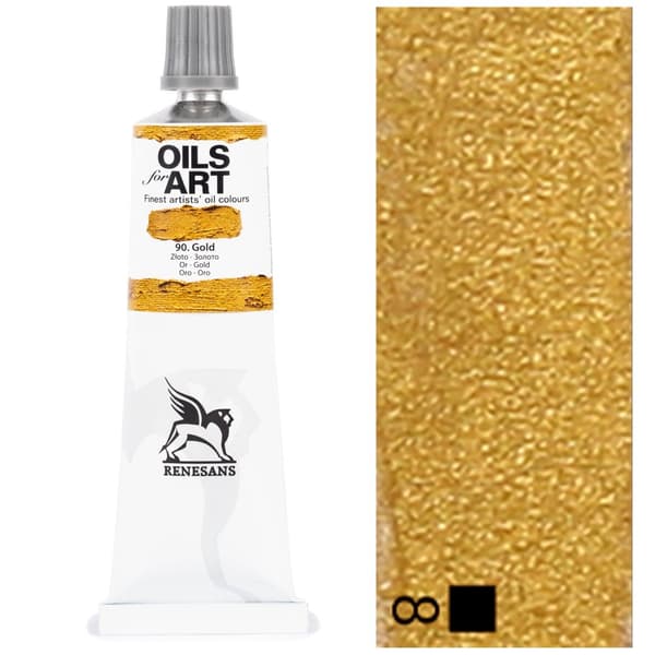 Oliemaling OLIE TIL KUNST kunstnerisk metallisk Renæssance 60ml 90 GULD