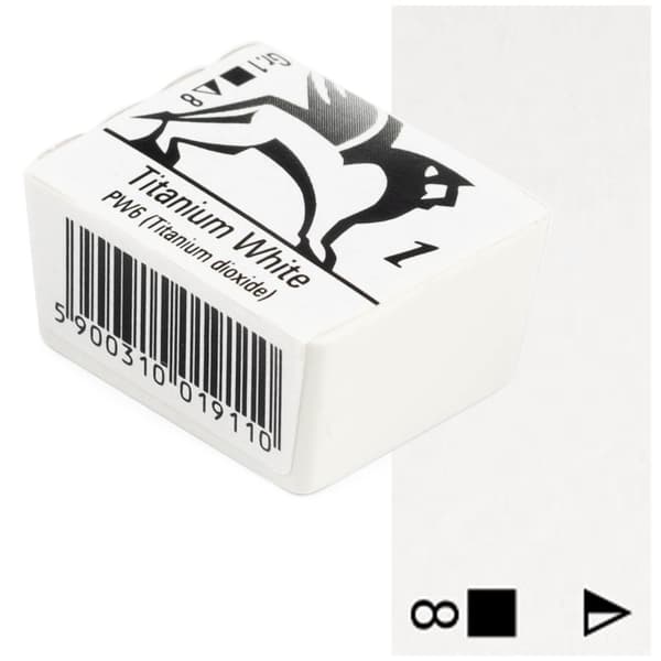 Akvarellkuber Renesans konstnärlig färg vit 1,5ml 1 TITANIUMVITT