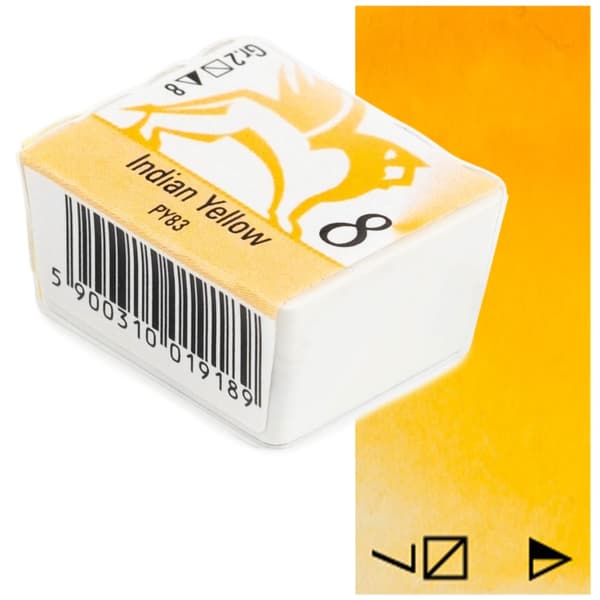 Akvarel terninger Renesans kunstnerisk maling 1,5ml 8 GUL INDIAN