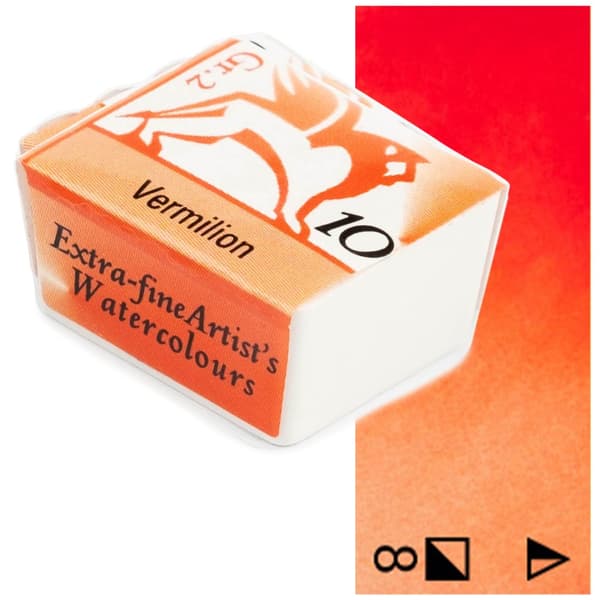 Akvarel terninger Renesans kunstnerisk maling orange 1,5ml 10 CYNOBER