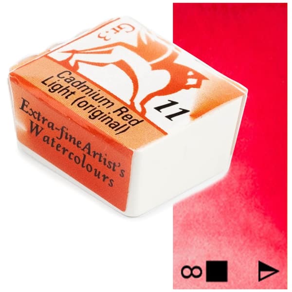 Akvarel terninger Renesans rød maling 1,5ml 11 CADMIUM RØDT LYS