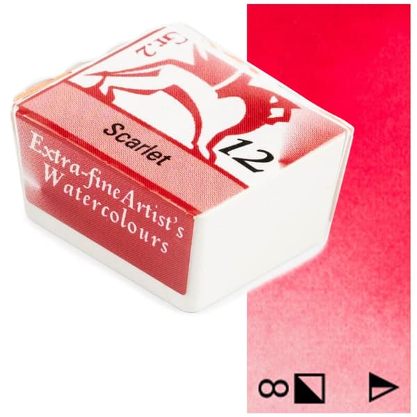 Akvarel terninger Renesans kunstnerisk maling rød 1,5ml 12 SCARLETT