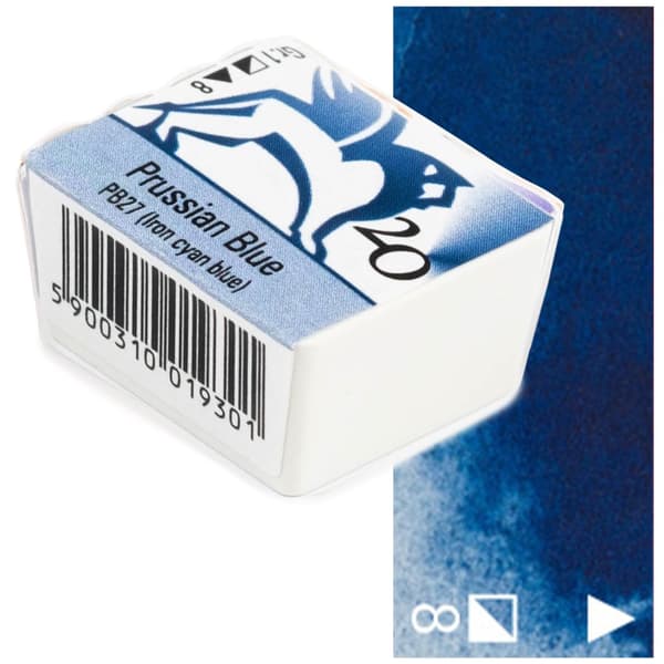 Akvarellkuber Renesans konstnärlig blå färg 1,5ml 20 PRUSSIAN BLUE