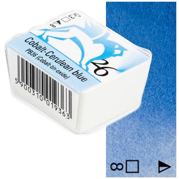 Akvarellkuber Renesans konstnärlig färg 1,5ml 26 CERULEUM BLÅ