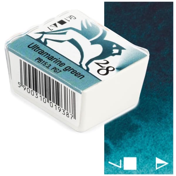 Akvarellikuutiot Renesans taiteellinen maali 1,5 ml 28 ULTRAMARINE GREEN