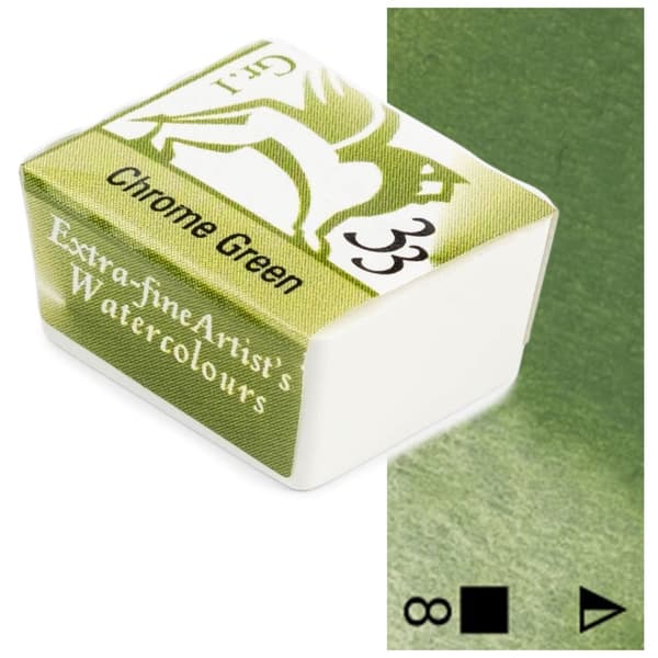 Akvarel terninger Renesans kunstner maling grøn 1,5ml 33 KROM GRØN