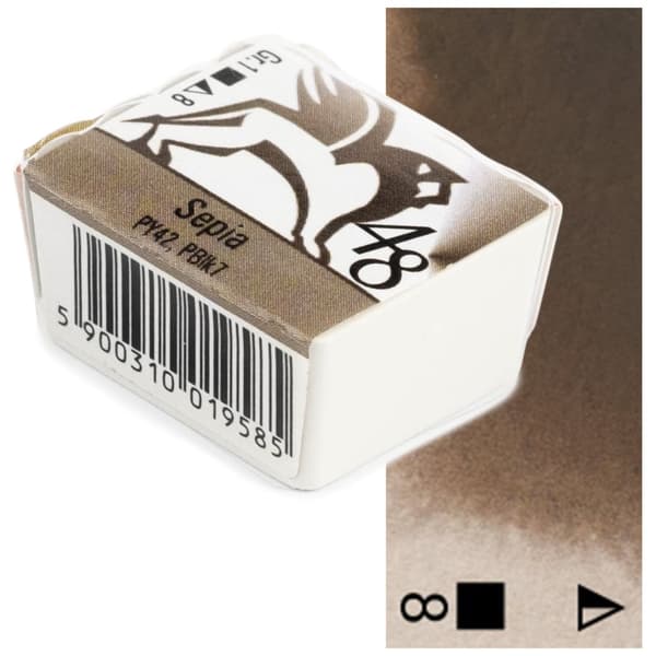 Akvarel terninger Renesans lysebrun kunstnerisk maling 1,5ml 48 SEPIA