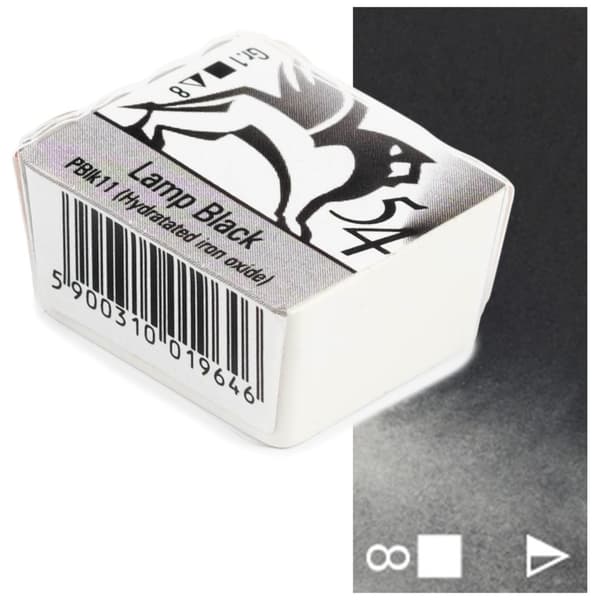 Akvarel terninger Renesans sort sodmaling 1,5ml 54 KULSORT