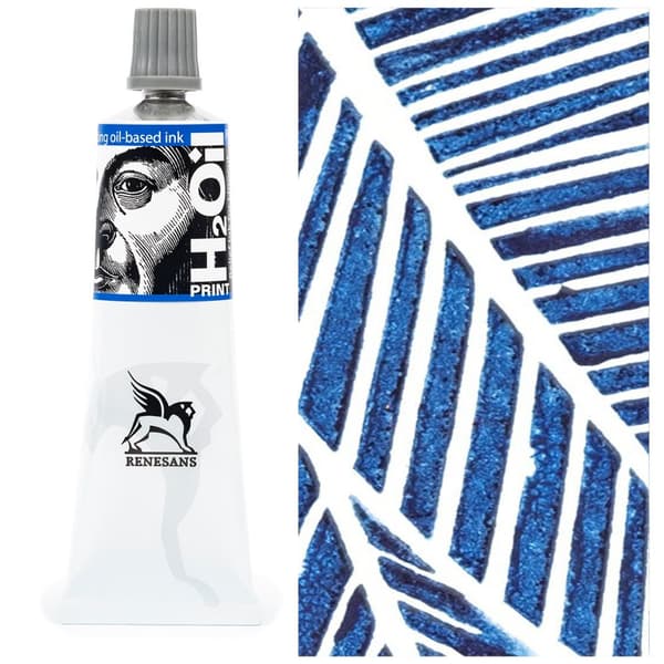 Grafisk maling H2Oil linosnit Renesans blå 60ml 8 BASIC BLÅ