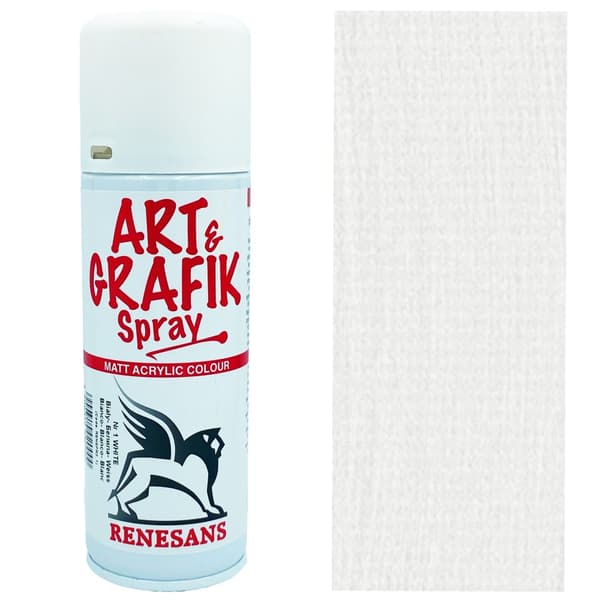 Akryl spraymaling MATT effekt i spraymaling Renesans WHITE 200ml
