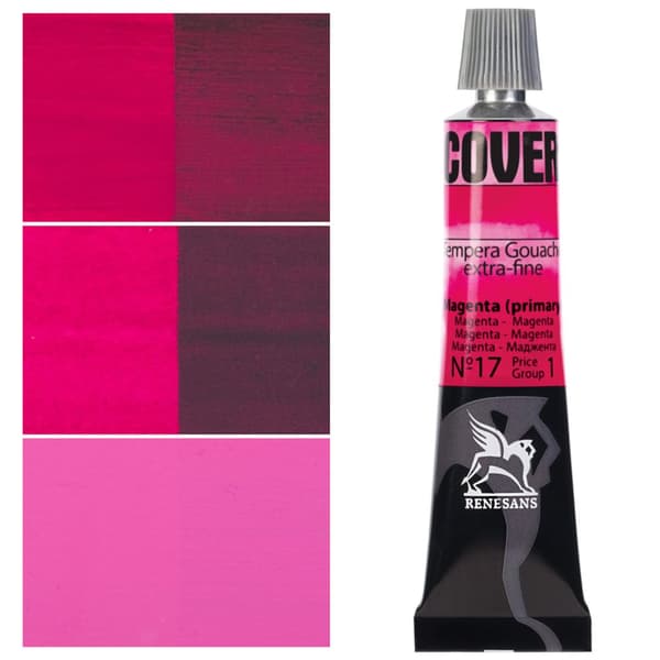 Sæt med 12 TEMPERA GOUACHE PAINT COVER tubes professionelle Renesans 12 x 20ml