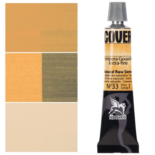 Sæt med 12 TEMPERA GOUACHE PAINT COVER tubes professionelle Renesans 12 x 20ml