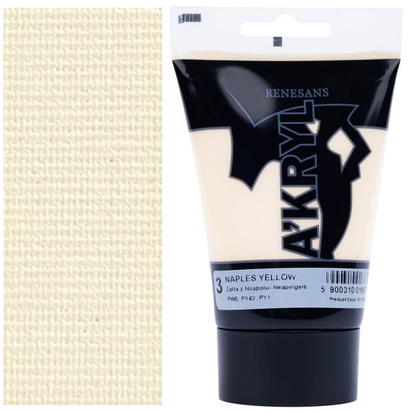 AKRYLMALING A'KRYL kunstnerisk maler Renaissance 100ml 3 GUL FRA NAPELS