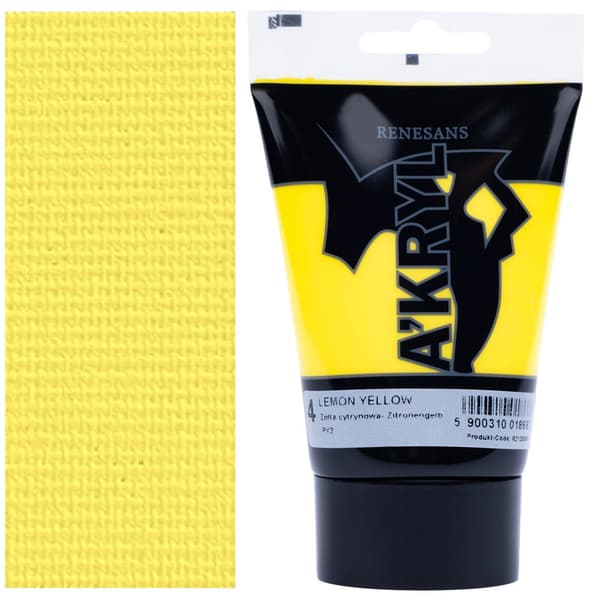 AKRYLMALING A'KRYL kunstnerisk maler Renesans 100ml 4 GUL CITRON