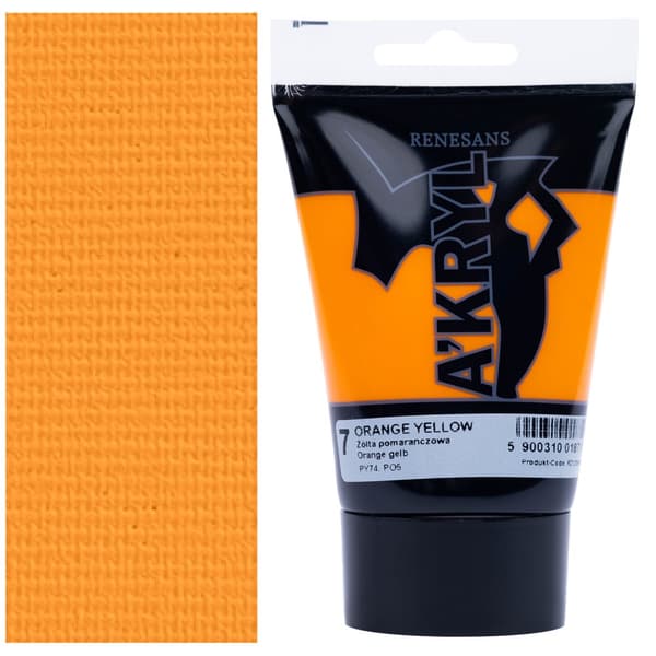 AKRYLMALING A'KRYL kunstnerisk tube Renesans 100ml 7 GUL ORANGE