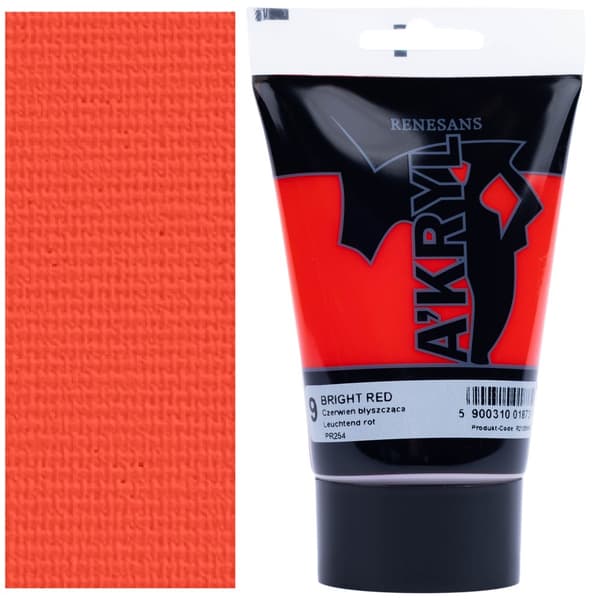 AKRYLMALING A'KRYL artist tube Renesans 100ml 9 GLANSET RØD