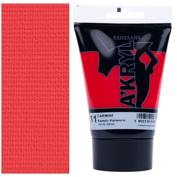 AKRYLMALING A'KRYL kunstnerisk malerør Renesans 100ml 11 CARMIN