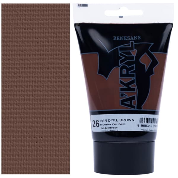 AKRYLMALING A'KRYL kunstnerisk tube Renesans 100ml 26 BRUN VAN DYCKA