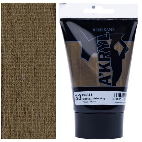 AKRYLMALING A'KRYL kunstnerisk metallisk Renesans 100ml 33 MESSING