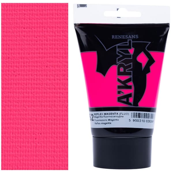 AKRYLMALING A'KRYL kunstnerisk Renesans 100ml 52 MAGENTA FLUORESCENT