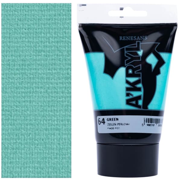 AKRYLMALING A'KRYL kunstnerisk perle Renesans 100ml 64 PERLEGRØN