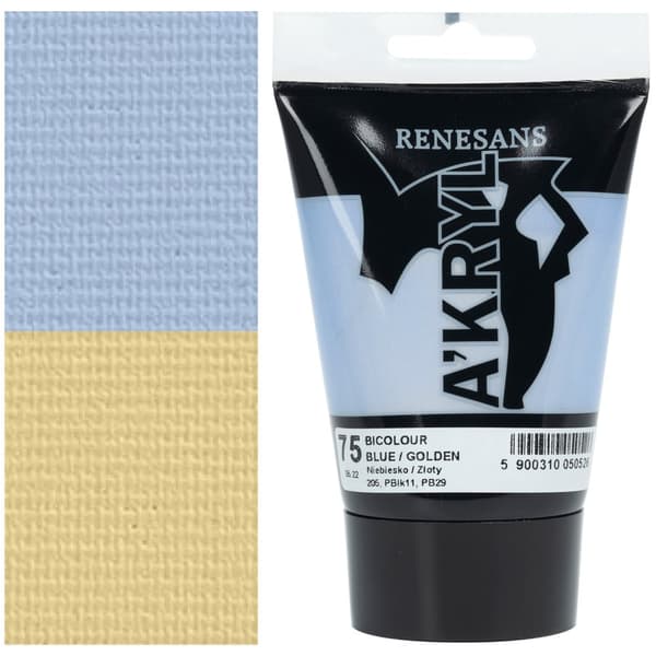 AKRYLMALING A'KRYL tofarvet bicolor Renesans 100ml 75 BLÅ GULD
