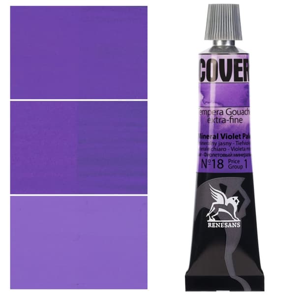 COVER maali alumiiniputki TEMPERA GOUACHE Renesans 18 MINERAL PURPLE LIGHT 20ml