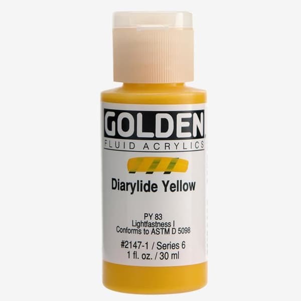 Flytande Akrylfärg - Golden - Diarylide Gul - 30ml - Gul - Professionell