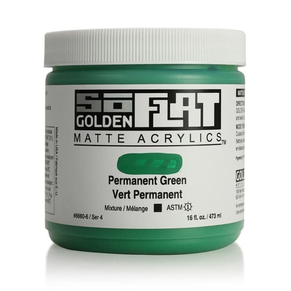 Acrylic Paint SoFlat Golden 473ml Permanent Grön S4