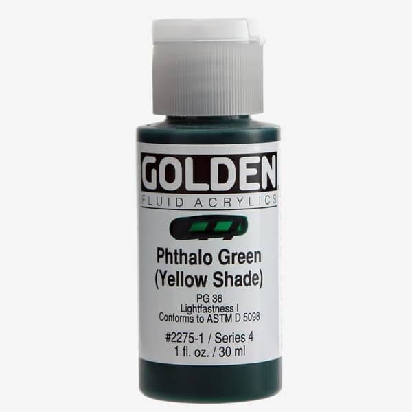Gyllene: Flytande akrylfärg: 30 ml (1 oz): Phthalo Green Yellow Shade