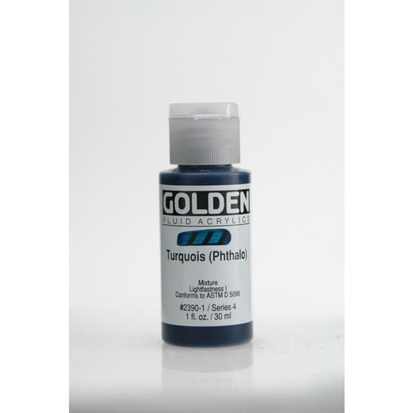Gyllene: Flytande akrylfärg: 30 ml (1 oz): Turkos (phtalo)