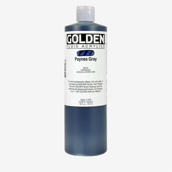 Gyllene: Flytande akrylfärg: 473 ml (16 oz): Paynes Grey