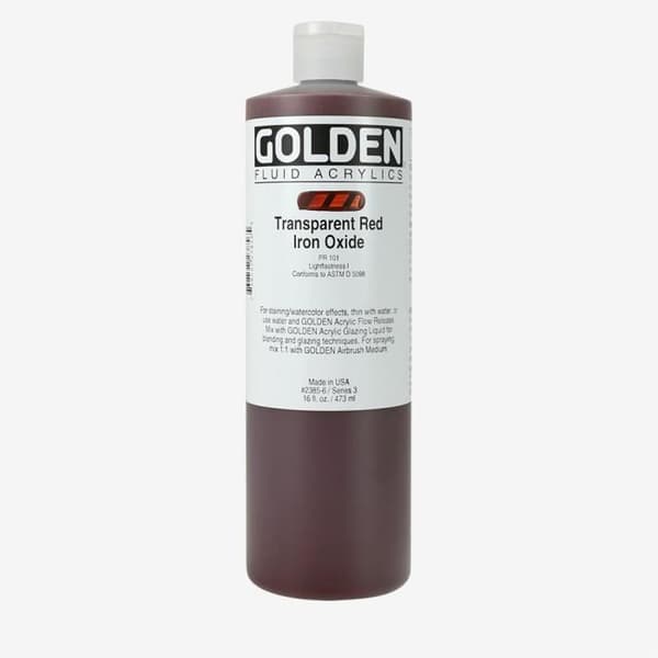 Gyllene: Flytande akrylfärg: 473 ml (16 oz): Transparent röd järnoxid