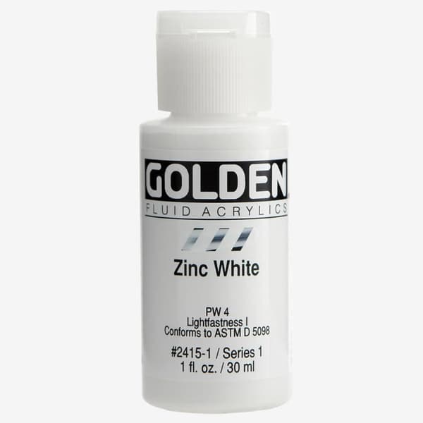 Gyllene: Flytande akrylfärg: 30ml (1oz): Zinkvit